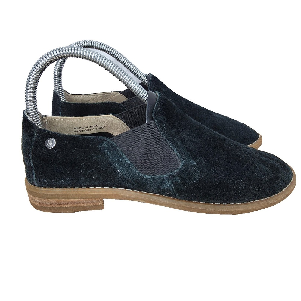 Hush Puppies Loafers Womens 6 Black Suede Leather Analise Clever Comfort Shoes